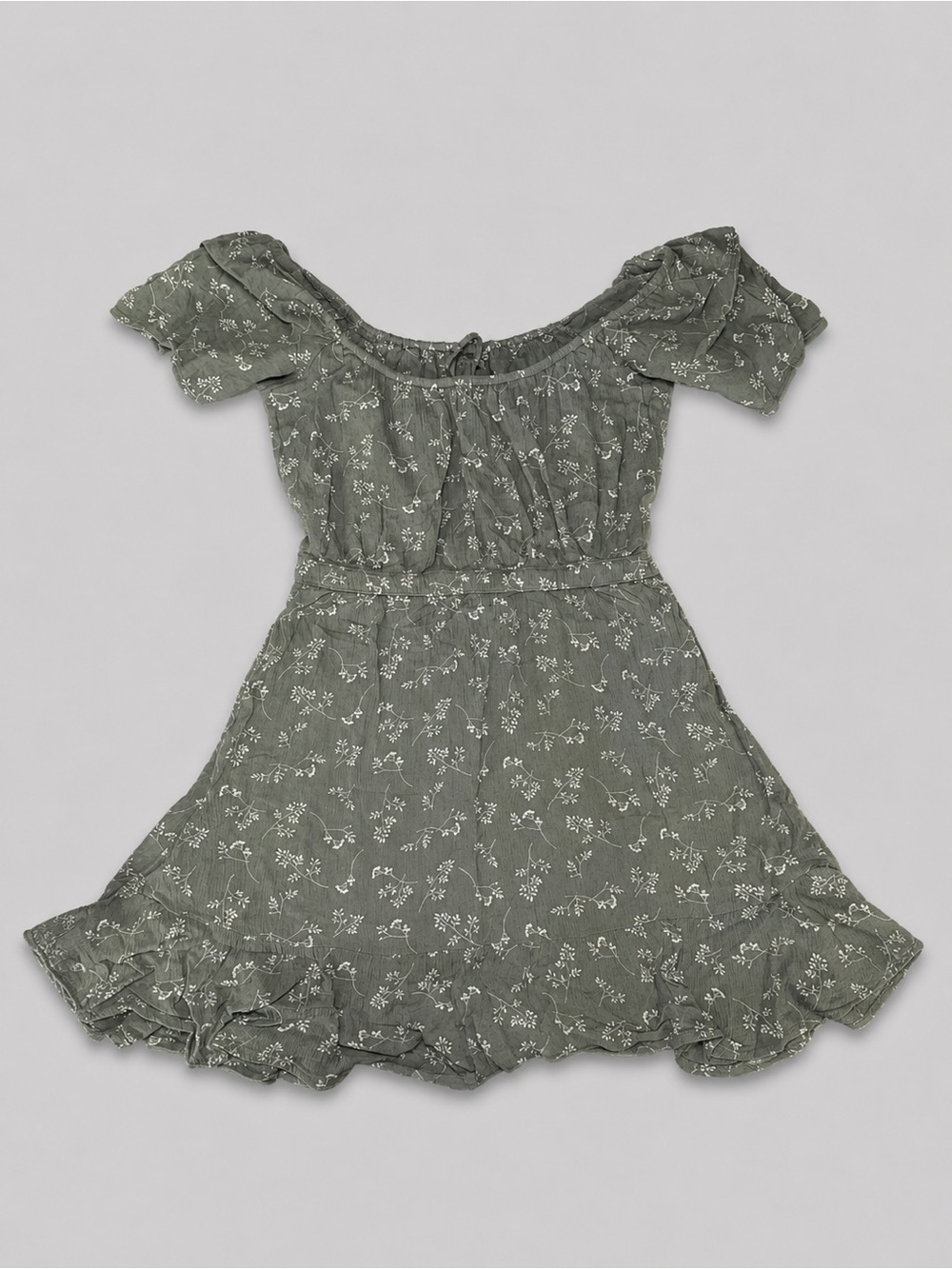 Abercrombie & Fitch Women's Sage Green Floral Flowy Mini Dress Size XS - Boho - Picture 4 of 9
